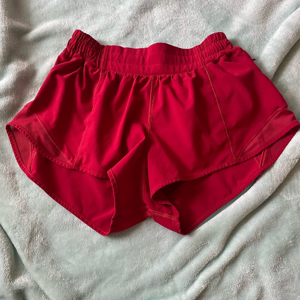 Lululemon Hotty Hot LR Red 2.5 inch Shorts